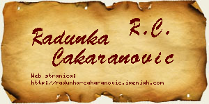 Radunka Čakaranović vizit kartica